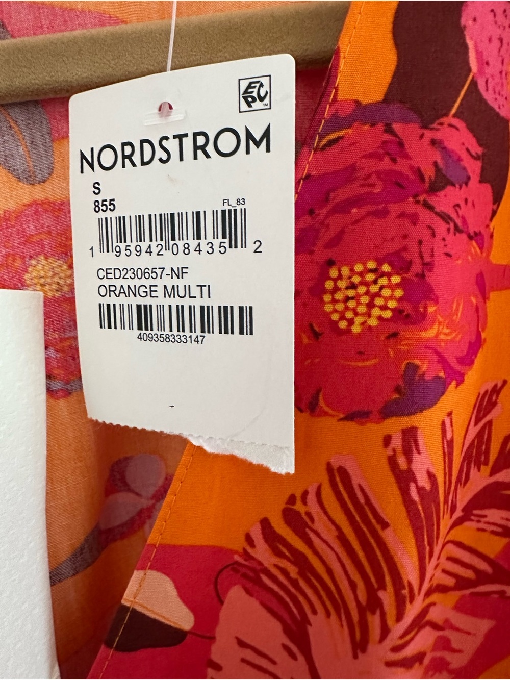 Nordstrom Melloday Orange Multi Floral Women's Dress